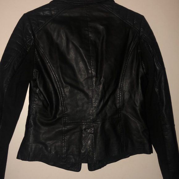Muuba “Anyang” Leather Fitted Biker Jacket - Picture 7 of 7